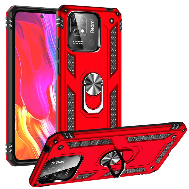 For Xiaomi Redmi 12C / 11A Shockproof TPU + PC Phone Case with Holder(Red) - free shipping - PMC TechLife - Order now!