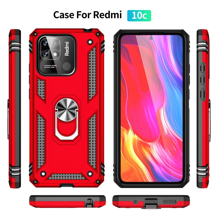 For Xiaomi Redmi 12C / 11A Shockproof TPU + PC Phone Case with Holder(Red) - free shipping - PMC TechLife - Order now!