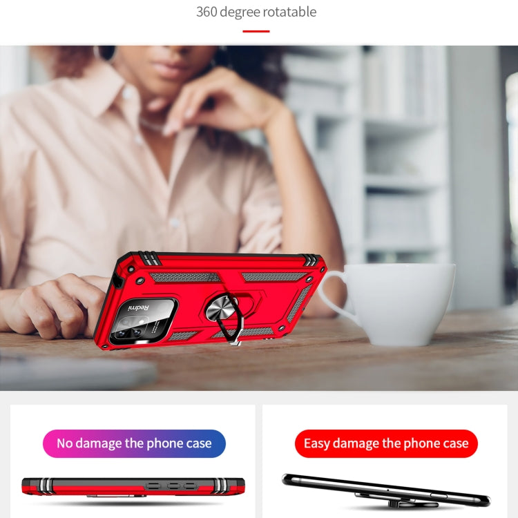 For Xiaomi Redmi 12C / 11A Shockproof TPU + PC Phone Case with Holder(Red) - free shipping - PMC TechLife - Order now!