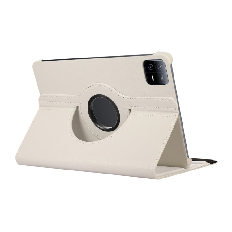 For Xiaomi Pad 6 / Pad 6 Pro 360 Degree Rotation Litchi Texture Leather Tablet Case(White) - free shipping - PMC TechLife - Order now!