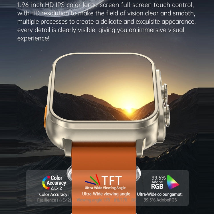 N22 2 in 1 1.96 inch HD Display Sport Bluetooth Call Earphone Smart Watch(Orange) - Smart Wear by PMC TechLife | Online Shopping South Africa | PMC TechLife