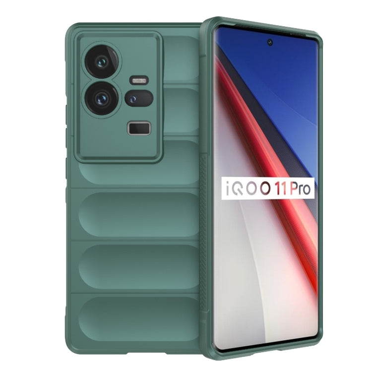 For vivo iQOO 11 Pro 5G Magic Shield TPU + Flannel Phone Case(Dark Green) - free shipping - PMC TechLife - Order now!