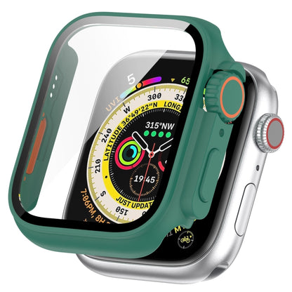 For Apple Watch Series 8 & 7 41mm Tempered Film + PC Integrated Watch Protective Case(Green) - Watch Cases by PMC Jewellery | Online Shopping South Africa | PMC Jewellery