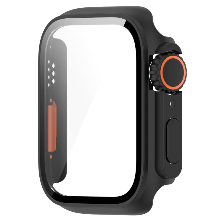 For Apple Watch Series 8 & 7 41mm Tempered Film + PC Integrated Watch Protective Case(Black) - Watch Cases by PMC TechLife | Online Shopping South Africa | PMC TechLife