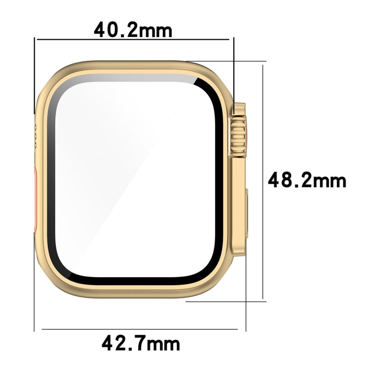 For Apple Watch Series 8 & 7 45mm Tempered Film + PC Integrated Watch Protective Case(Black) -  by PMC TechLife | Online Shopping South Africa | PMC TechLife
