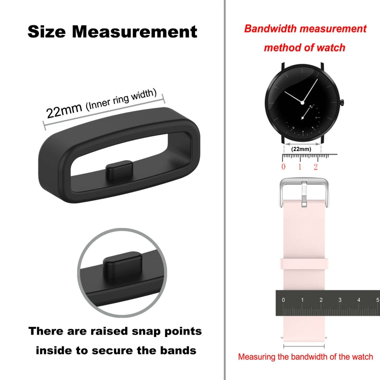 22mm 10pcs Universal Watch Band Fixed Silicone Ring Safety Buckle(Navy Blue) -  by PMC TechLife | Online Shopping South Africa | PMC TechLife