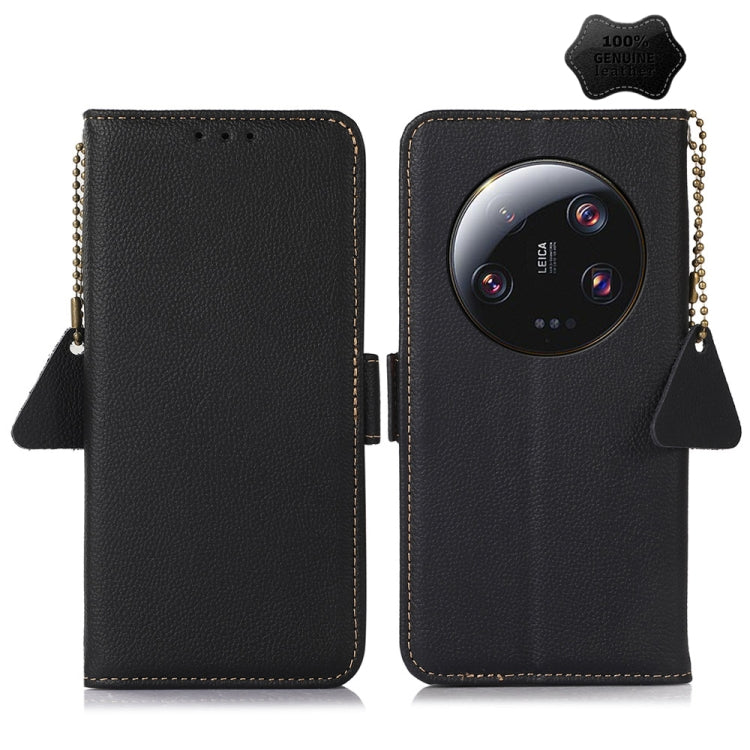 For Xiaomi 13 Ultra Side-Magnetic TJ Genuine Leather RFID Phone Case(Black) - free shipping - PMC TechLife - Order now!