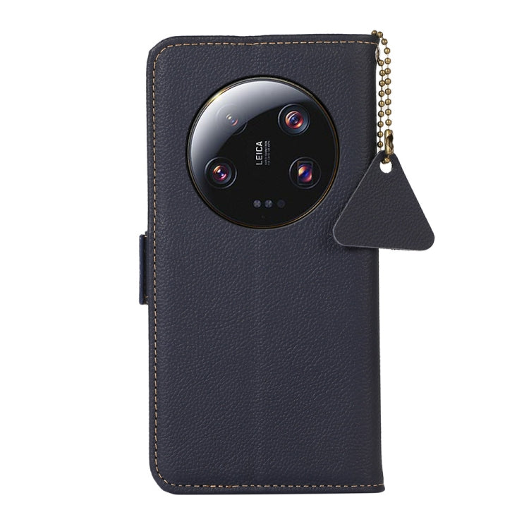 For Xiaomi 13 Ultra Side-Magnetic TJ Genuine Leather RFID Phone Case(Blue) - 13 Ultra Cases by PMC TechLife | Online Shopping South Africa | PMC TechLife