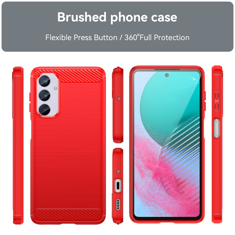 For Samsung Galaxy M54 5G Carbon Fiber Brushed Texture TPU Phone Case(Red) - free shipping - PMC TechLife - Order now!