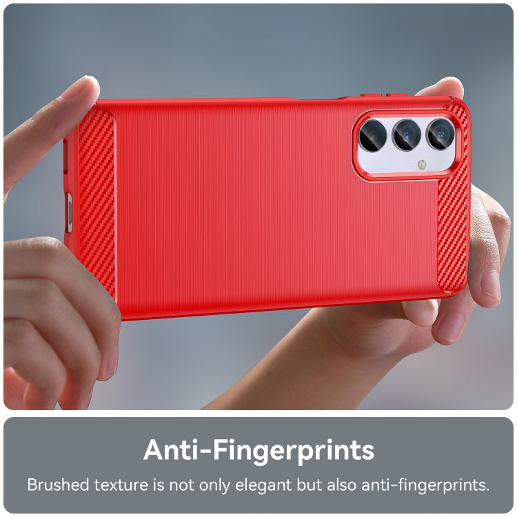 For Samsung Galaxy M54 5G Carbon Fiber Brushed Texture TPU Phone Case(Red) - free shipping - PMC TechLife - Order now!