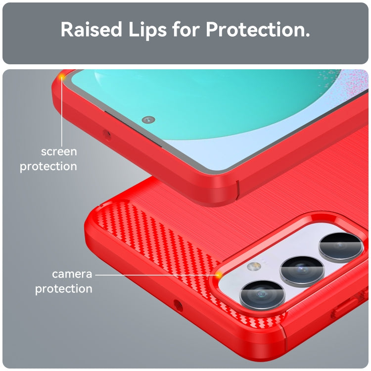 For Samsung Galaxy M54 5G Carbon Fiber Brushed Texture TPU Phone Case(Red) - free shipping - PMC TechLife - Order now!