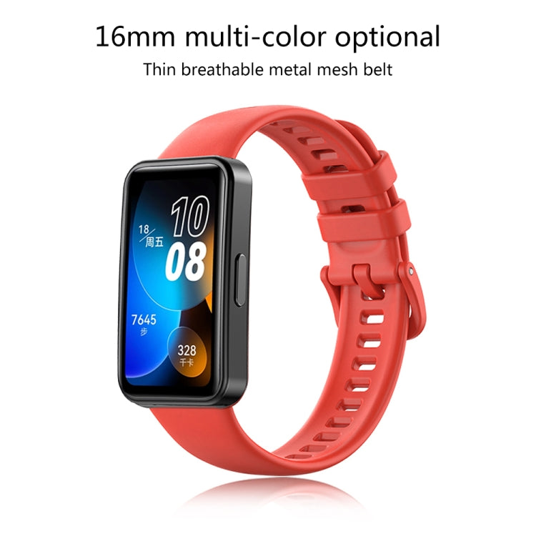 For Huawei Band 8 16mm Solid Color Silicone Replacement Watch Band(Purple) -  by PMC TechLife | Online Shopping South Africa | PMC TechLife