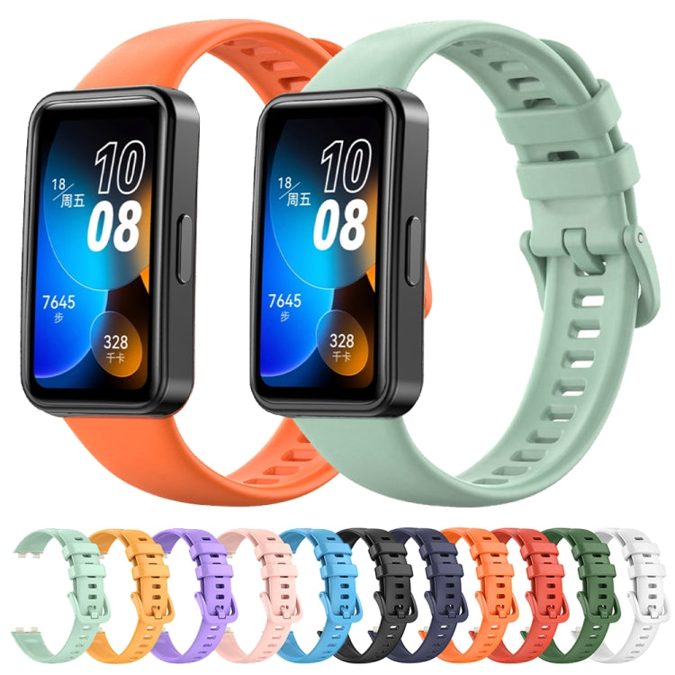 For Huawei Band 8 16mm Solid Color Silicone Replacement Watch Band(Grey Green) - Watch Bands by PMC TechLife | Online Shopping South Africa | PMC TechLife