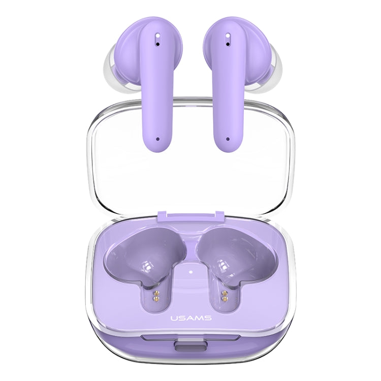 USAMS BE16 Ice Tray Series Transparent TWS In-Ear Wireless Bluetooth Earphone(Purple) - TWS Earphone by USAMS | Online Shopping South Africa | PMC Jewellery