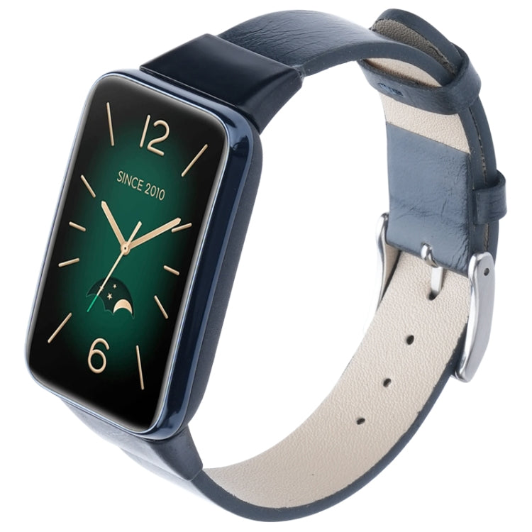 For Xiaomi Mi Band 7 Pro Leather Texture Replacement Watch Band(Dark Blue) -  by PMC TechLife | Online Shopping South Africa | PMC TechLife