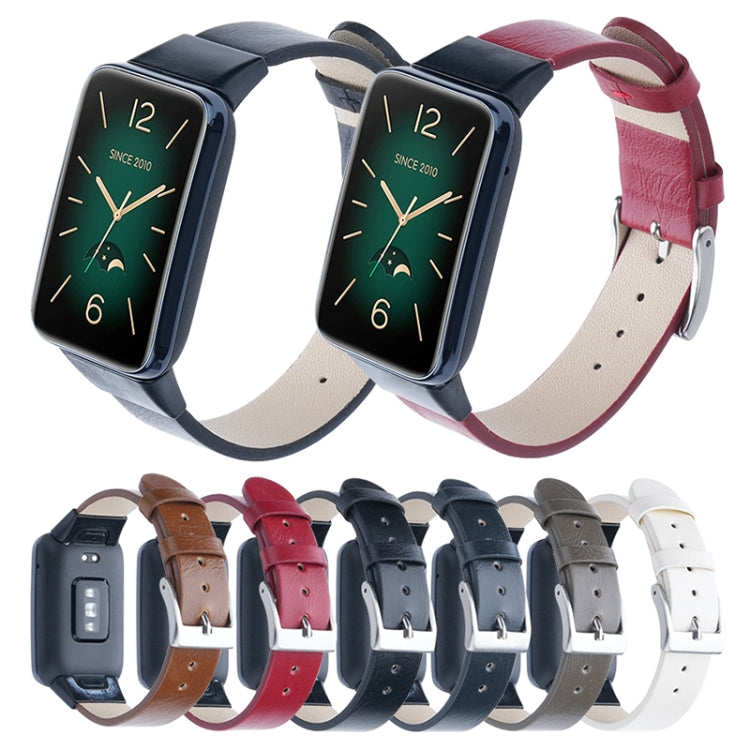 For Xiaomi Mi Band 7 Pro Leather Texture Replacement Watch Band(Army Green) -  by PMC TechLife | Online Shopping South Africa | PMC TechLife