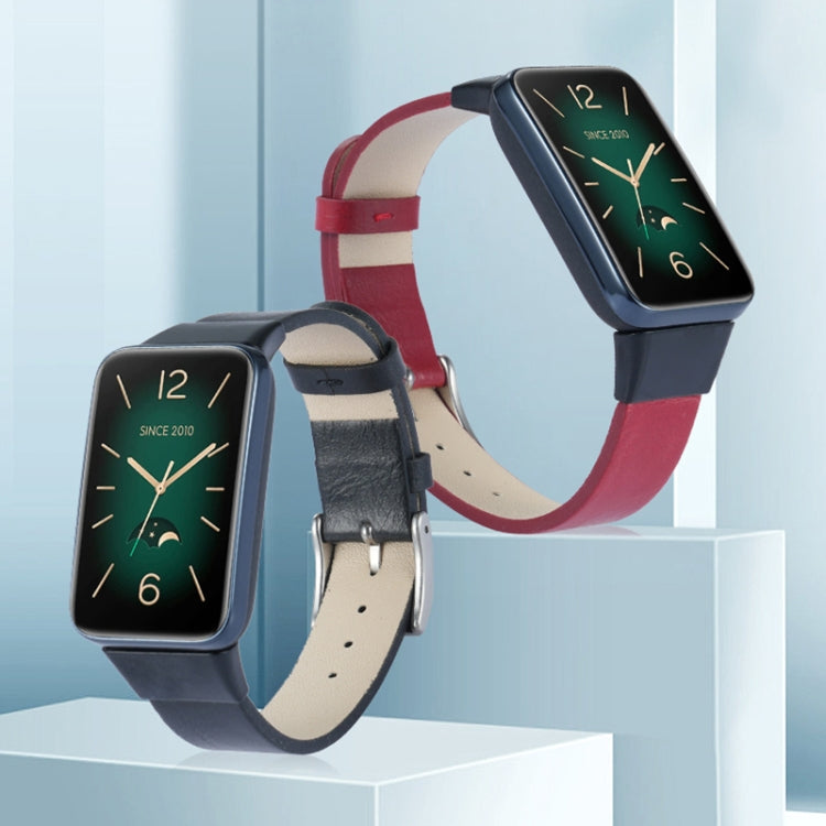 For Xiaomi Mi Band 7 Pro Leather Texture Replacement Watch Band(Army Green) -  by PMC TechLife | Online Shopping South Africa | PMC TechLife