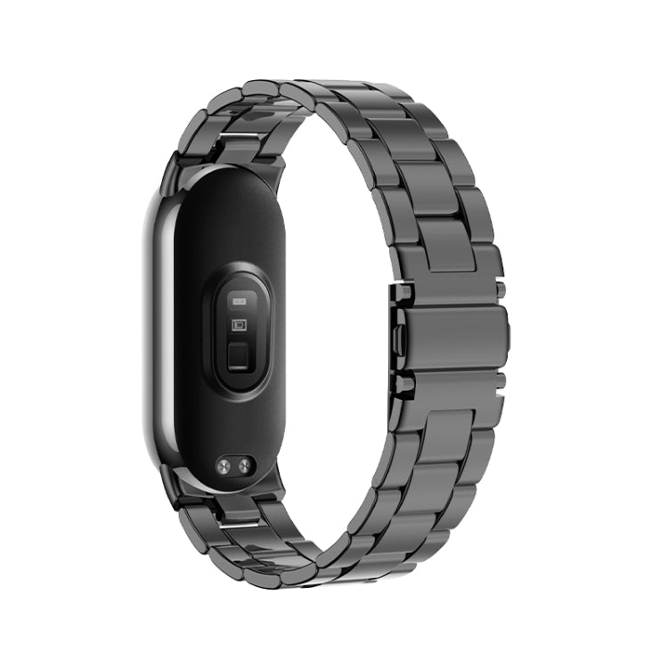 For Xiaomi Mi Band 8 Milanese Three-bead Metal Watch Band(Black) -  by PMC TechLife | Online Shopping South Africa | PMC TechLife