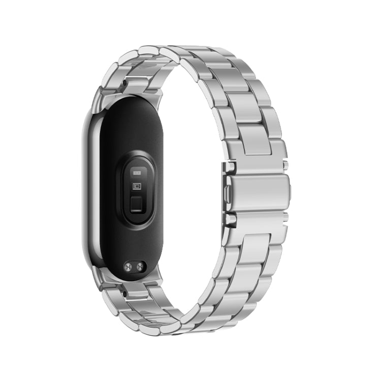 For Xiaomi Mi Band 8 Milanese Three-bead Metal Watch Band(Silver) -  by PMC TechLife | Online Shopping South Africa | PMC TechLife