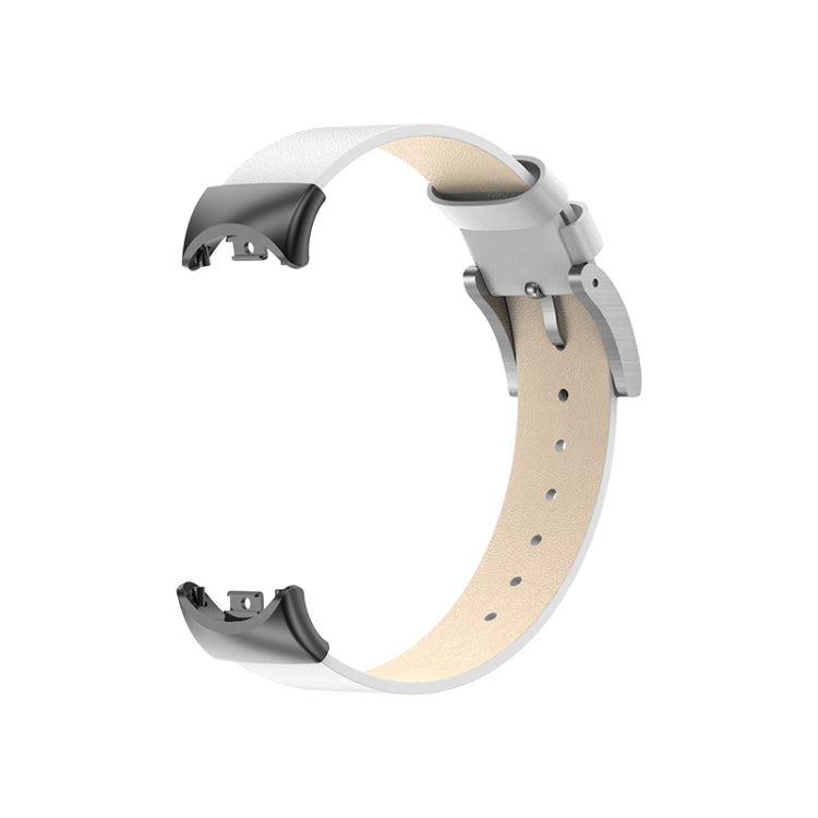 For Xiaomi Mi Band 8 Leather Replacement Watch Band(White) -  by PMC TechLife | Online Shopping South Africa | PMC TechLife
