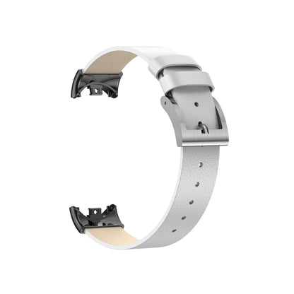 For Xiaomi Mi Band 8 Leather Replacement Watch Band(White) -  by PMC Jewellery | Online Shopping South Africa | PMC Jewellery