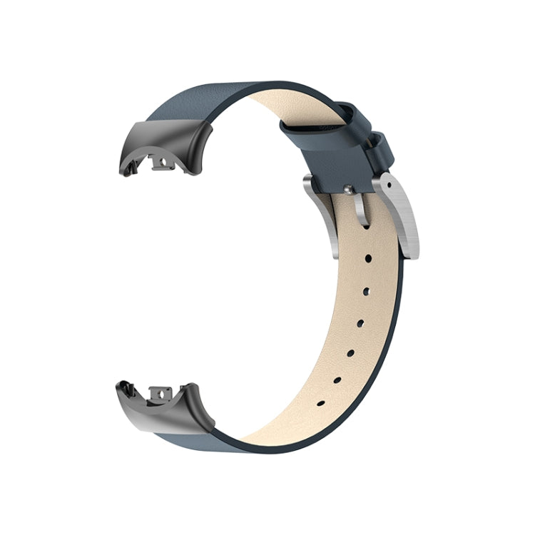 For Xiaomi Mi Band 8 Leather Replacement Watch Band(Midnight Blue) -  by PMC TechLife | Online Shopping South Africa | PMC TechLife