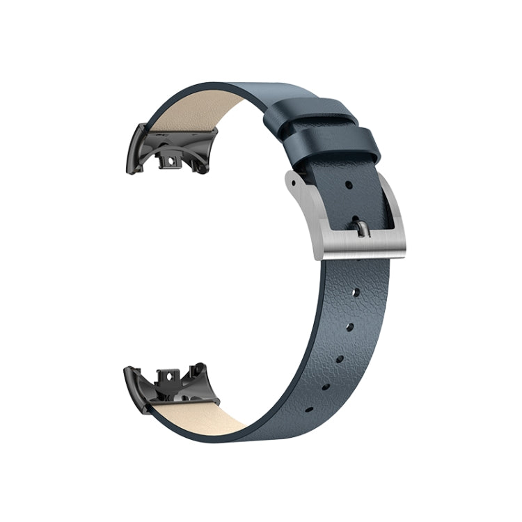For Xiaomi Mi Band 8 Leather Replacement Watch Band(Midnight Blue) -  by PMC TechLife | Online Shopping South Africa | PMC TechLife