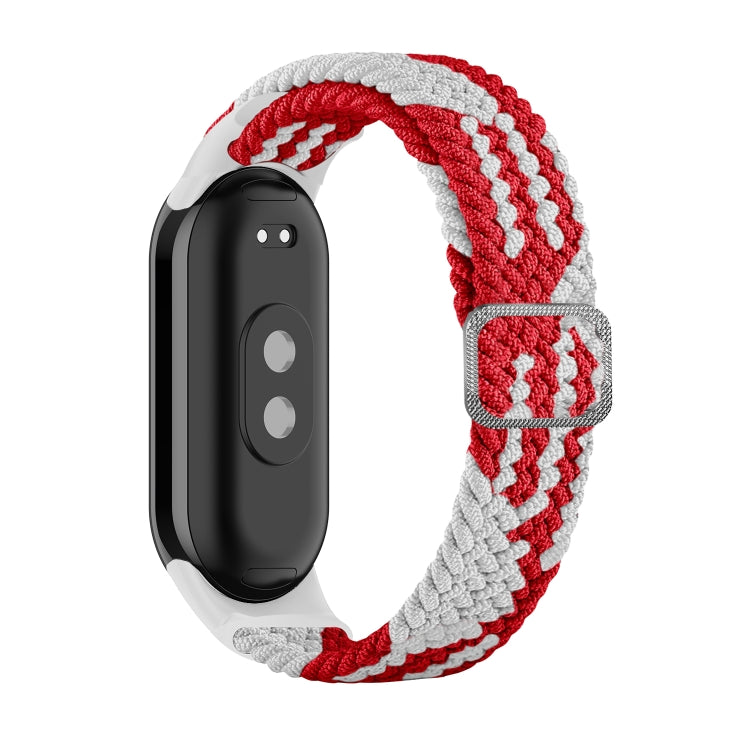 For Xiaomi Mi Band 8 Adjustable Nylon Braided Elasticity Watch Band(Red White) -  by PMC TechLife | Online Shopping South Africa | PMC TechLife