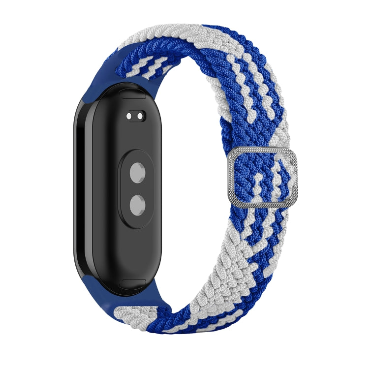 For Xiaomi Mi Band 8 Adjustable Nylon Braided Elasticity Watch Band(Blue White) -  by PMC TechLife | Online Shopping South Africa | PMC TechLife