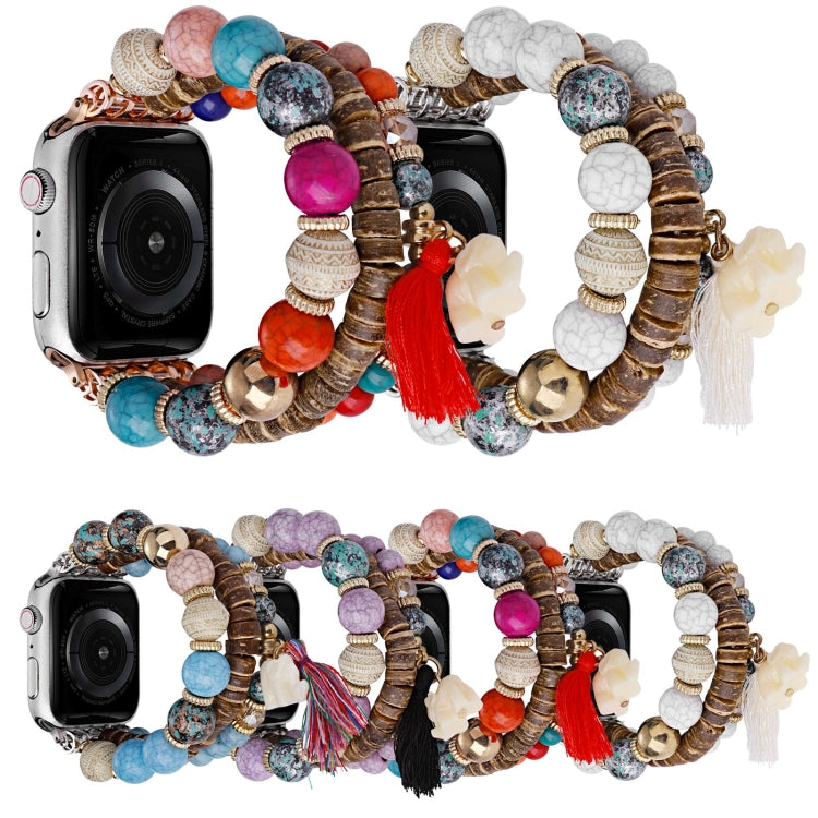 Beads Elephant Pendant Watch Band For Apple Watch SE 2023 44mm(White) - free shipping - PMC TechLife - Order now!