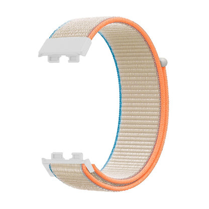 For Huawei Band 8 16mm Woven Nylon Loop Watch Band(Milky White) - Watch Bands by PMC Jewellery | Online Shopping South Africa | PMC Jewellery