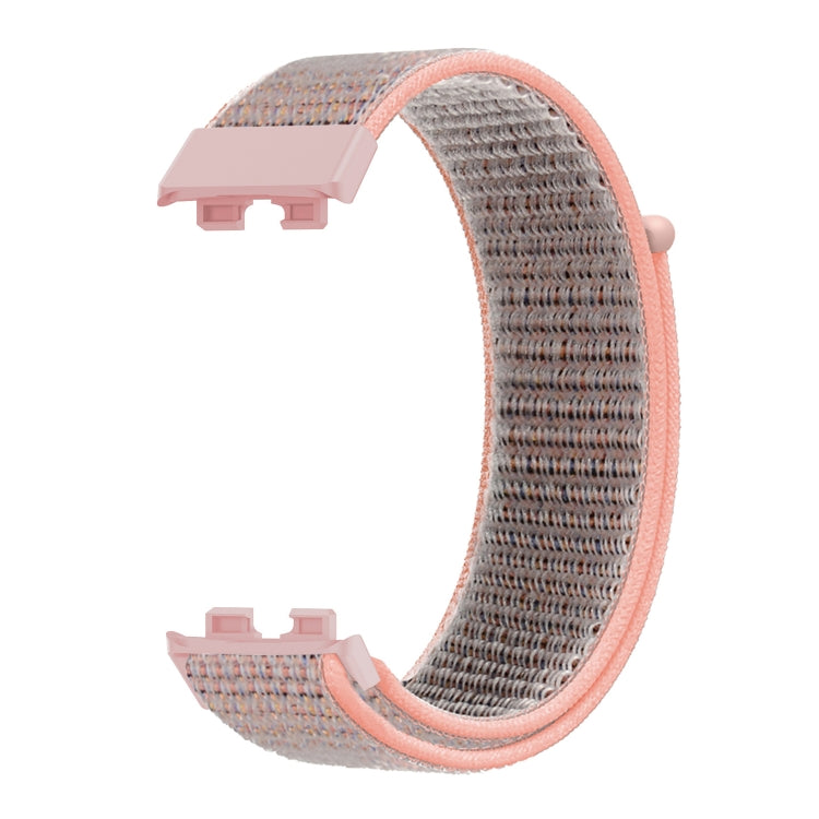 For Huawei Band 8 16mm Woven Nylon Loop Watch Band(Pinkish Color) - Watch Bands by PMC TechLife | Online Shopping South Africa | PMC TechLife