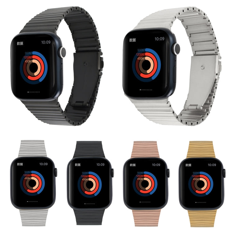 Ocean Metal Replacement Watch Band For Apple Watch 8 45mm(Gold) - Watch Bands by PMC TechLife | Online Shopping South Africa | PMC TechLife