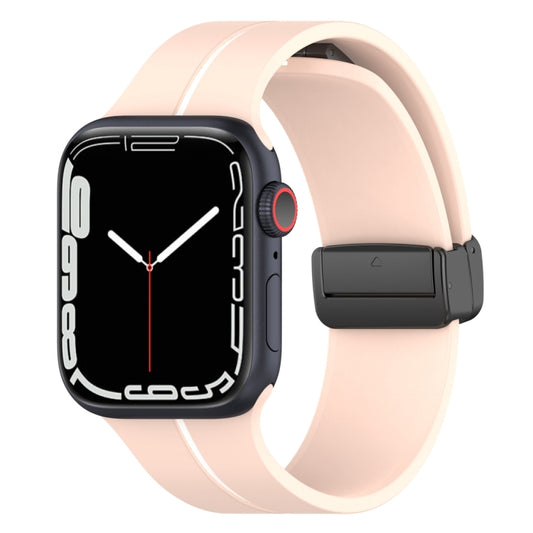 Two Color Folding Buckle Silicone Watch Band For Apple Watch Ultra 49mm(Pink+White) - Watch Bands by PMC Jewellery | Online Shopping South Africa | PMC Jewellery