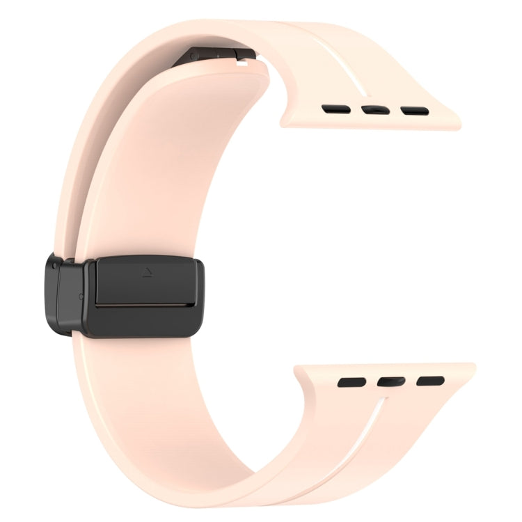 Two Color Folding Buckle Silicone Watch Band For Apple Watch 8 41mm(Pink+White) -  by PMC TechLife | Online Shopping South Africa | PMC TechLife