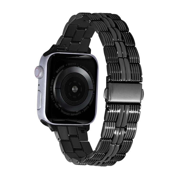3-Beads Stripe Metal Watch Band For Apple Watch 5 40mm(Black) -  by PMC TechLife | Online Shopping South Africa | PMC TechLife