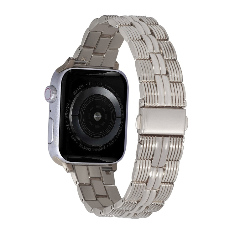 3-Beads Stripe Metal Watch Band For Apple Watch 4 44mm(Starlight) -  by PMC TechLife | Online Shopping South Africa | PMC TechLife