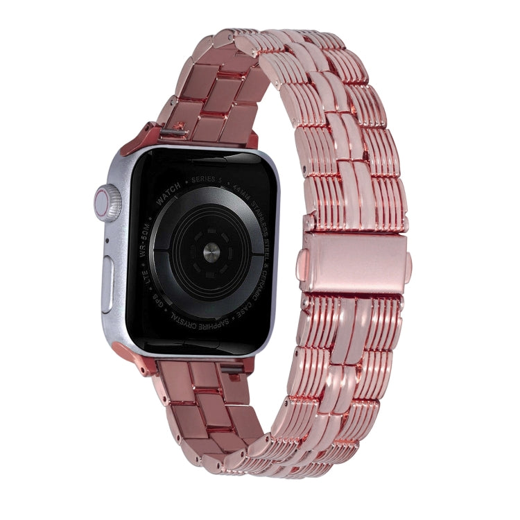 3-Beads Stripe Metal Watch Band For Apple Watch 2 38mm(Rose Pink) -  by PMC TechLife | Online Shopping South Africa | PMC TechLife