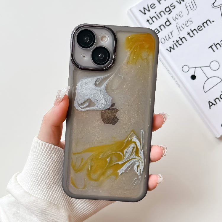 For iPhone 14 Oil Painting Electroplating TPU Phone Case(Grey) - iPhone 14 Cases by PMC TechLife | Online Shopping South Africa | PMC TechLife