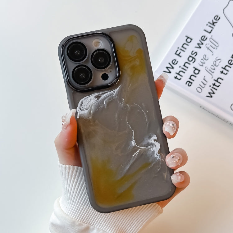 For iPhone 14 Pro Oil Painting Electroplating TPU Phone Case(Grey) - iPhone 14 Pro Cases by PMC TechLife | Online Shopping South Africa | PMC TechLife