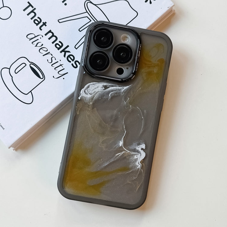 For iPhone 14 Pro Oil Painting Electroplating TPU Phone Case(Grey) - iPhone 14 Pro Cases by PMC TechLife | Online Shopping South Africa | PMC TechLife