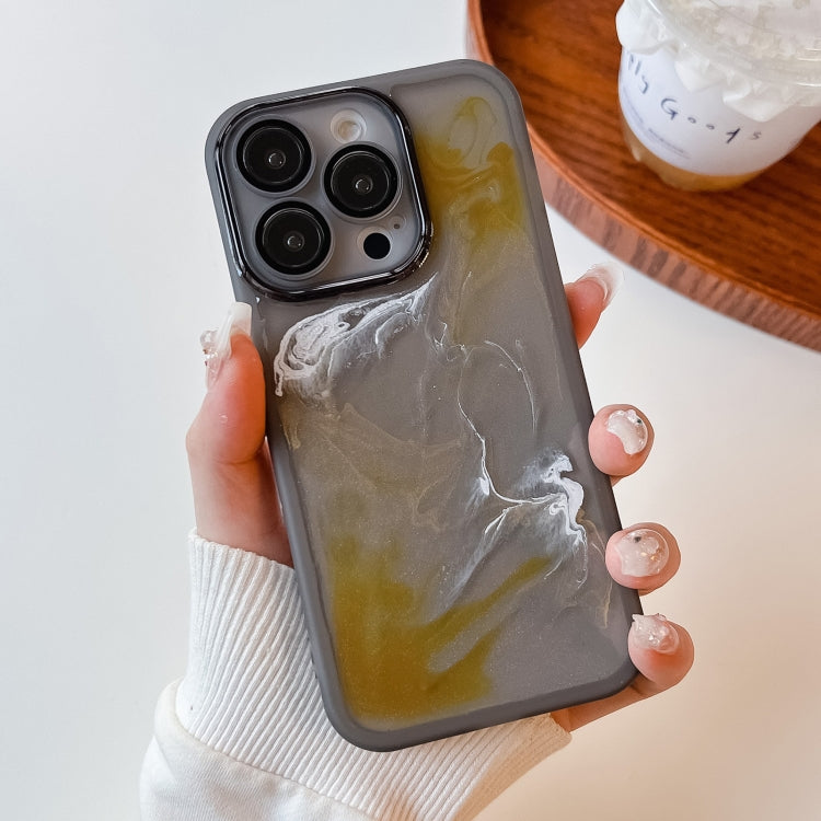 For iPhone 14 Pro Oil Painting Electroplating TPU Phone Case(Grey) - iPhone 14 Pro Cases by PMC TechLife | Online Shopping South Africa | PMC TechLife