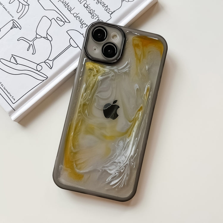 For iPhone 14 Plus Oil Painting Electroplating TPU Phone Case(Grey) - iPhone 14 Plus Cases by PMC TechLife | Online Shopping South Africa | PMC TechLife