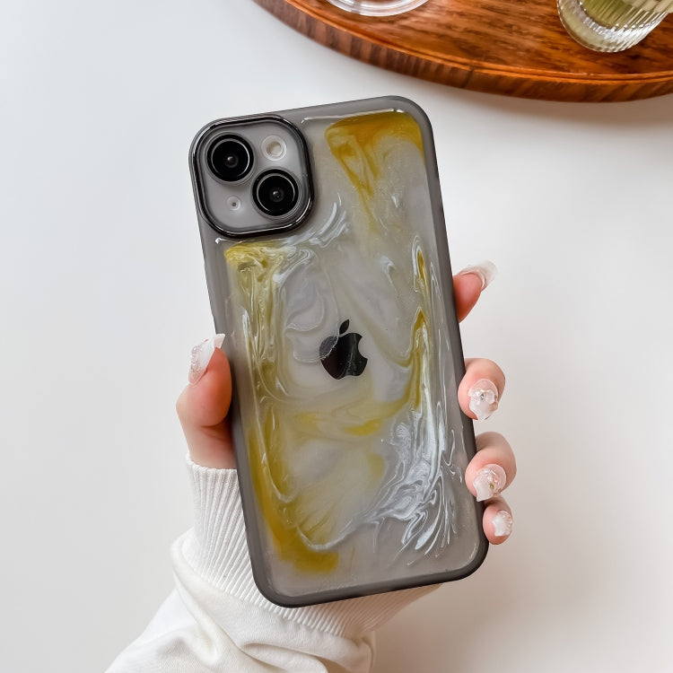 For iPhone 14 Plus Oil Painting Electroplating TPU Phone Case(Grey) - iPhone 14 Plus Cases by PMC TechLife | Online Shopping South Africa | PMC TechLife
