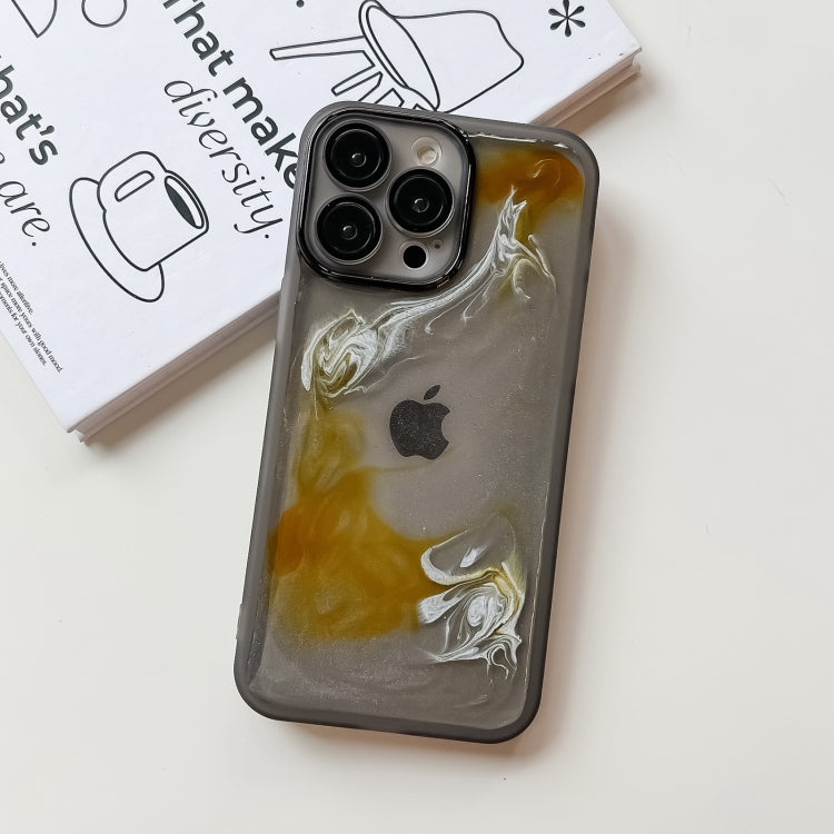 For iPhone 14 Pro Max Oil Painting Electroplating TPU Phone Case(Grey) - iPhone 14 Pro Max Cases by PMC TechLife | Online Shopping South Africa | PMC TechLife