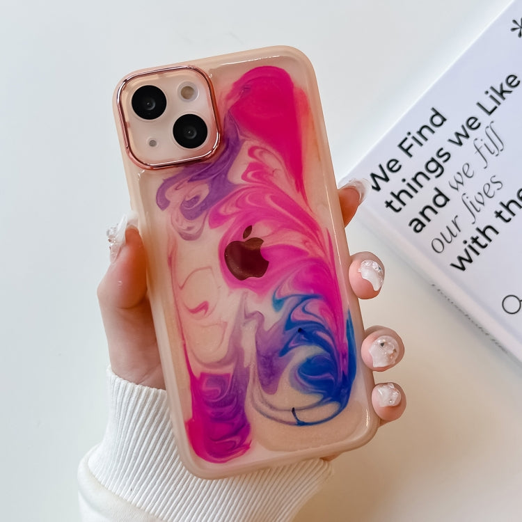 For iPhone 13 Oil Painting Electroplating TPU Phone Case(Pink) - iPhone 13 Cases by PMC TechLife | Online Shopping South Africa | PMC TechLife
