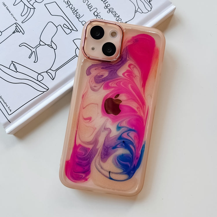 For iPhone 13 Oil Painting Electroplating TPU Phone Case(Pink) - iPhone 13 Cases by PMC TechLife | Online Shopping South Africa | PMC TechLife