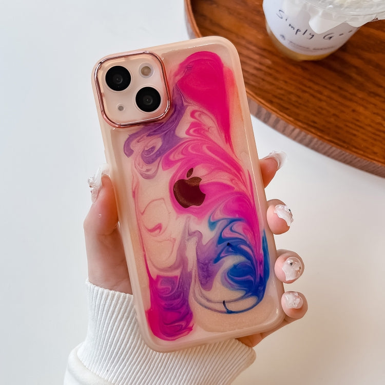 For iPhone 13 Oil Painting Electroplating TPU Phone Case(Pink) - iPhone 13 Cases by PMC TechLife | Online Shopping South Africa | PMC TechLife