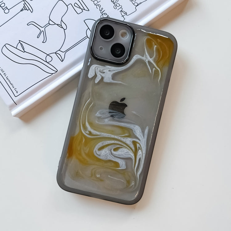 For iPhone 13 Oil Painting Electroplating TPU Phone Case(Grey) - iPhone 13 Cases by PMC TechLife | Online Shopping South Africa | PMC TechLife