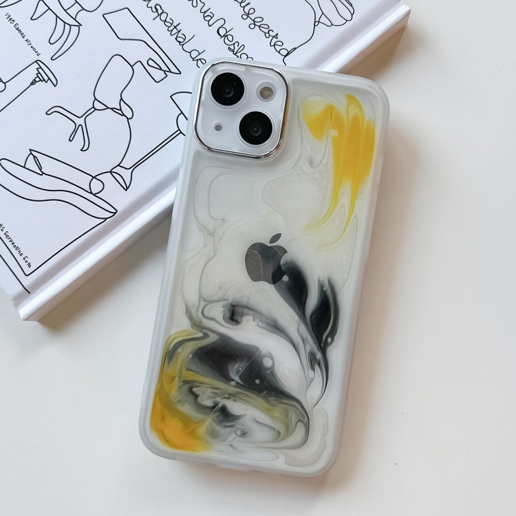 For iPhone 13 Oil Painting Electroplating TPU Phone Case(White) - iPhone 13 Cases by PMC TechLife | Online Shopping South Africa | PMC TechLife